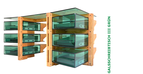 Glasatelier Schönefled - Glasschreibtisch III Grün- Glaser München